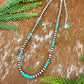Sterling Silver Pearl 4mm and Kingman Turquoise beaded necklace
