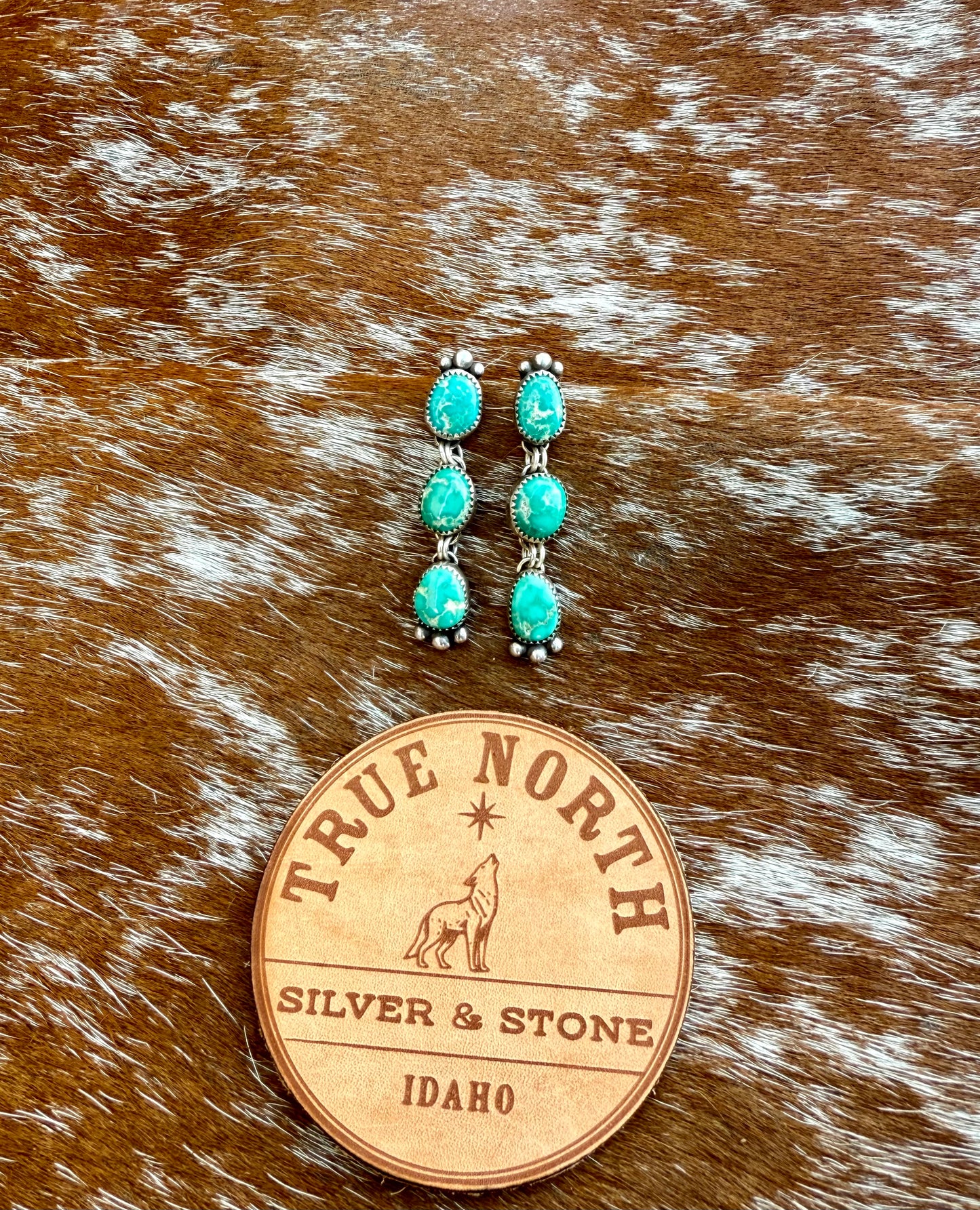 Sonoran Gold Turquoise Dangle Stud Earrings