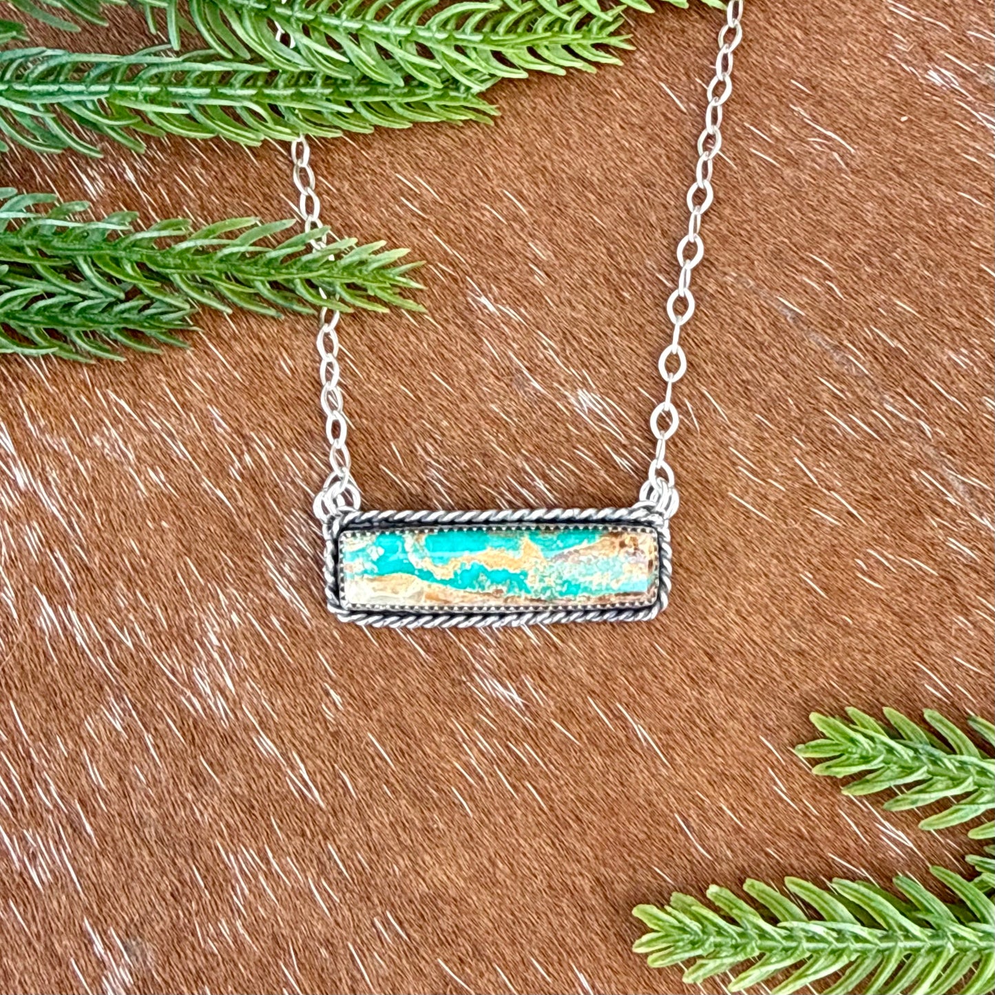 Royston Turquoise bar necklace
