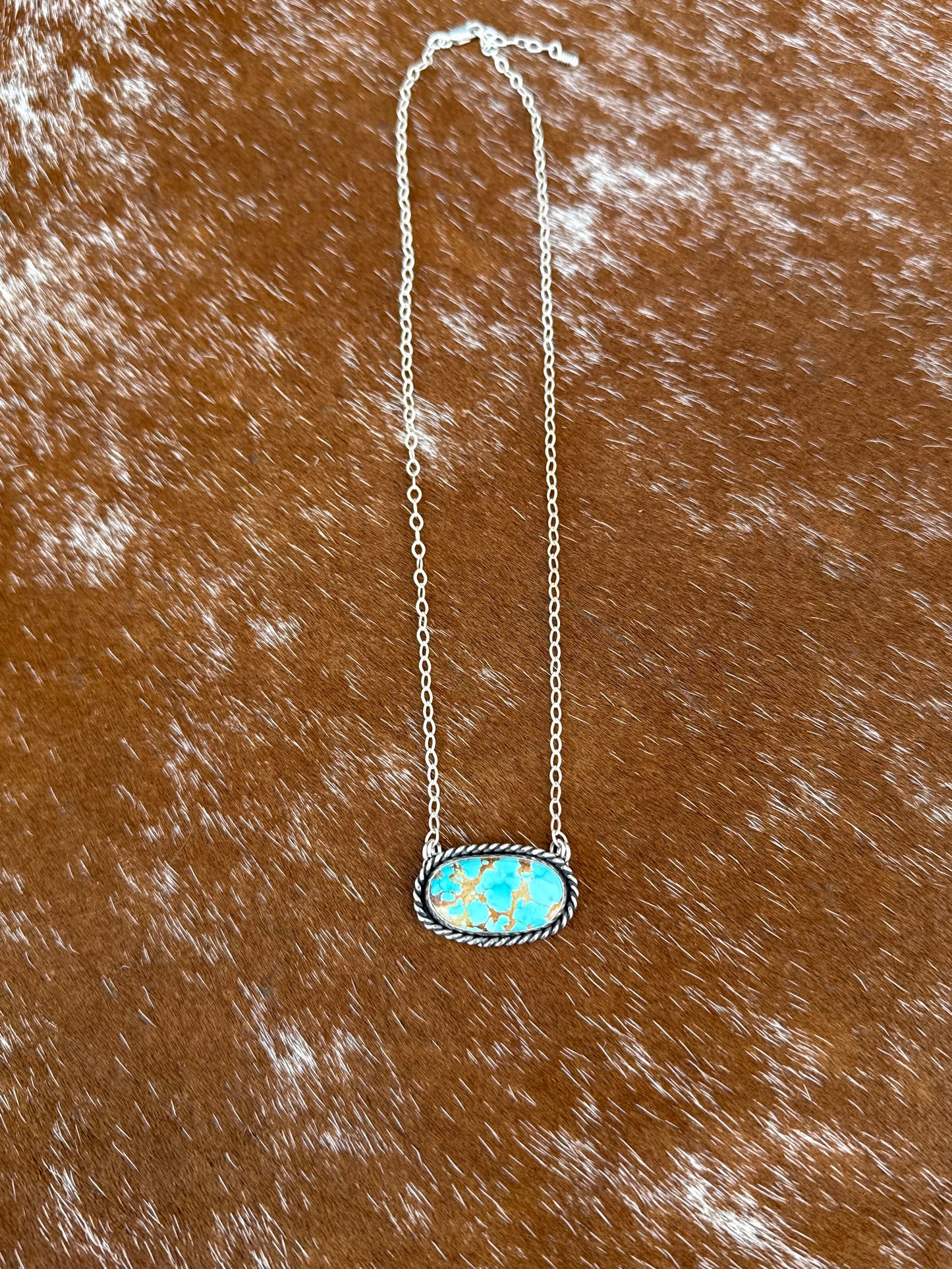 Royston Turquoise oval bar necklace