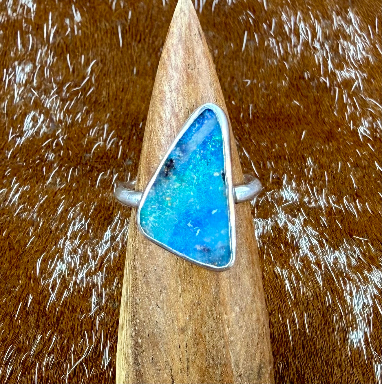 Fine Australian Boulder Opal Ring