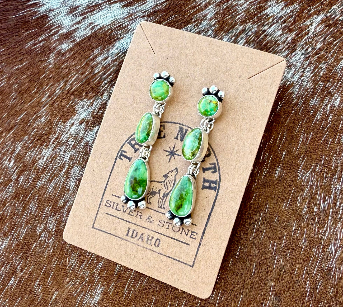 Sonoran Gold Turquoise Dangle Stud Earrings