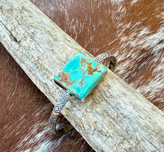 Royston Turquoise square Cuff Bracelet