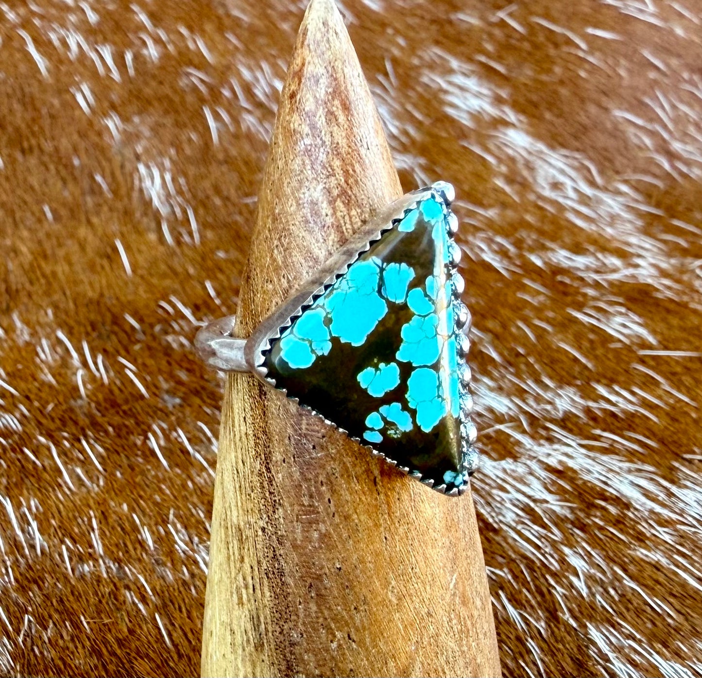 Number 8 Turquoise Triangle Ring