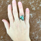 Number 8 Turquoise Triangle Ring