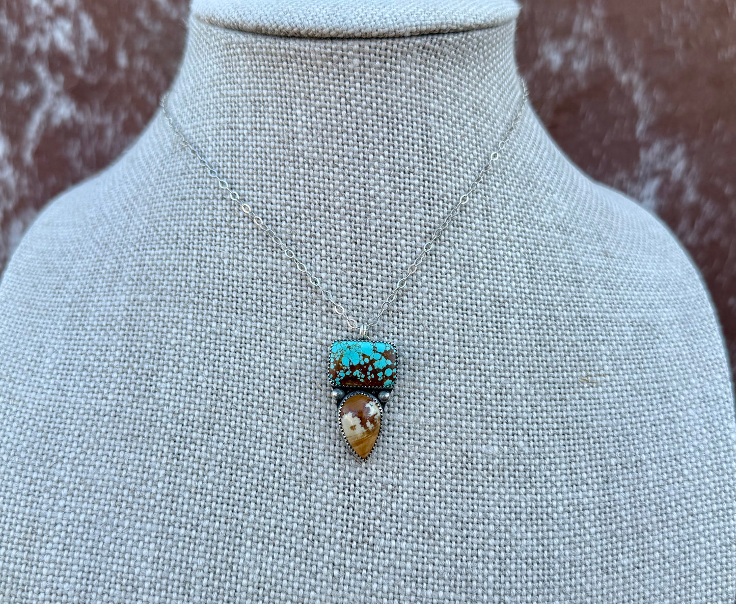 Number 8 Turquoise & Owyhee Picture Jasper Necklace