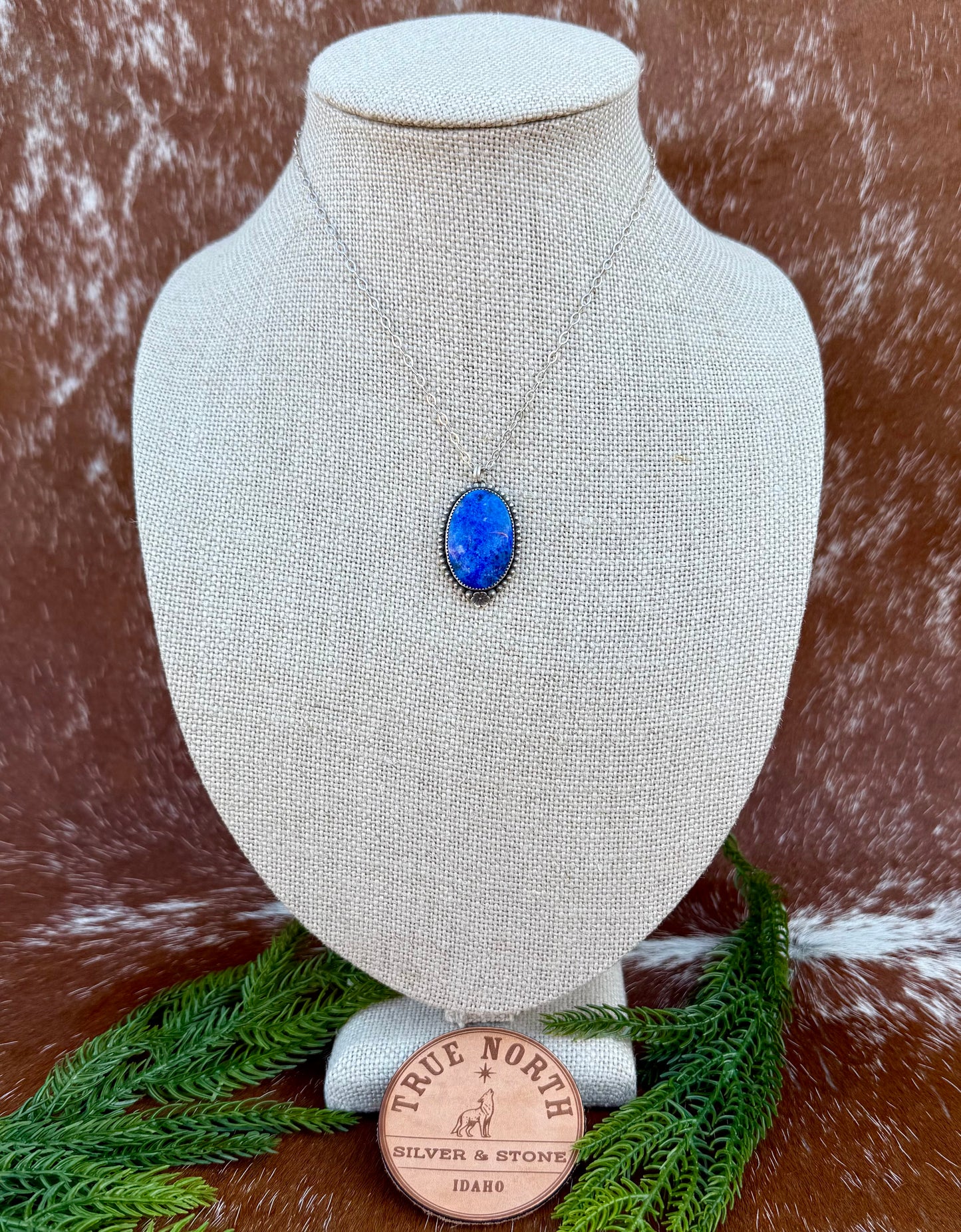 Blue Lapis Flower Necklace