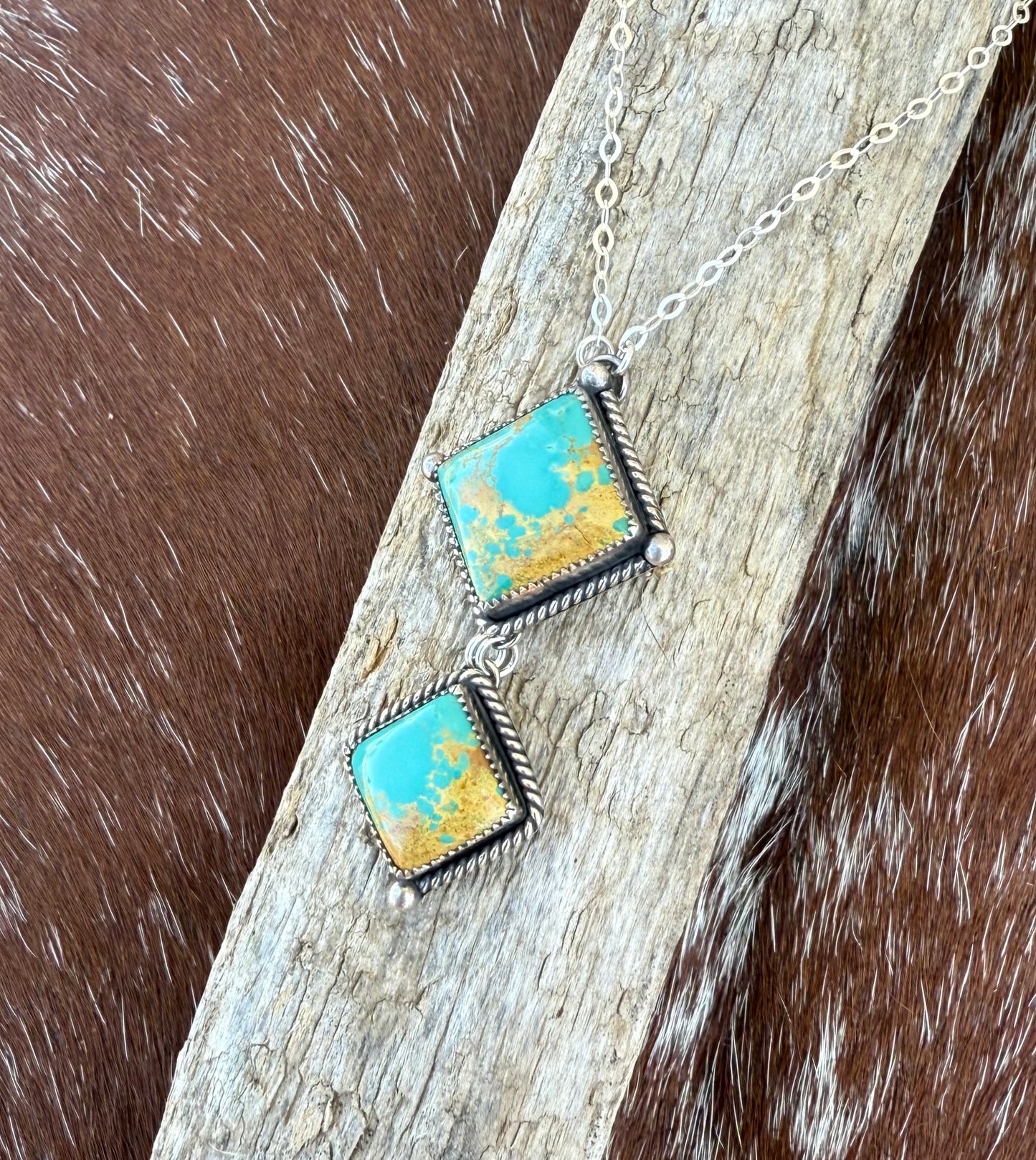 Royston Turquoise Double Stone diamond necklace