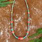 Sterling Silver Pearl 5mm, Kingman Turquoise, Spiny Oyster beaded necklace