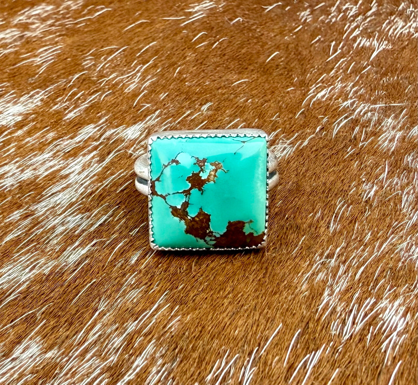 Sierra Nevada Turquoise square double band ring