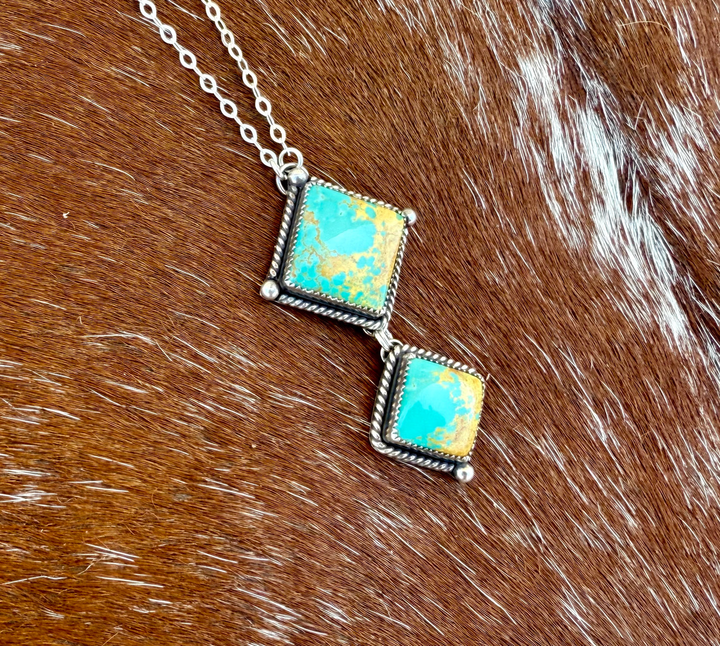 Royston Turquoise Double Stone diamond necklace