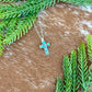 Mini Multi Stone Kingman Turquoise Cross Necklace