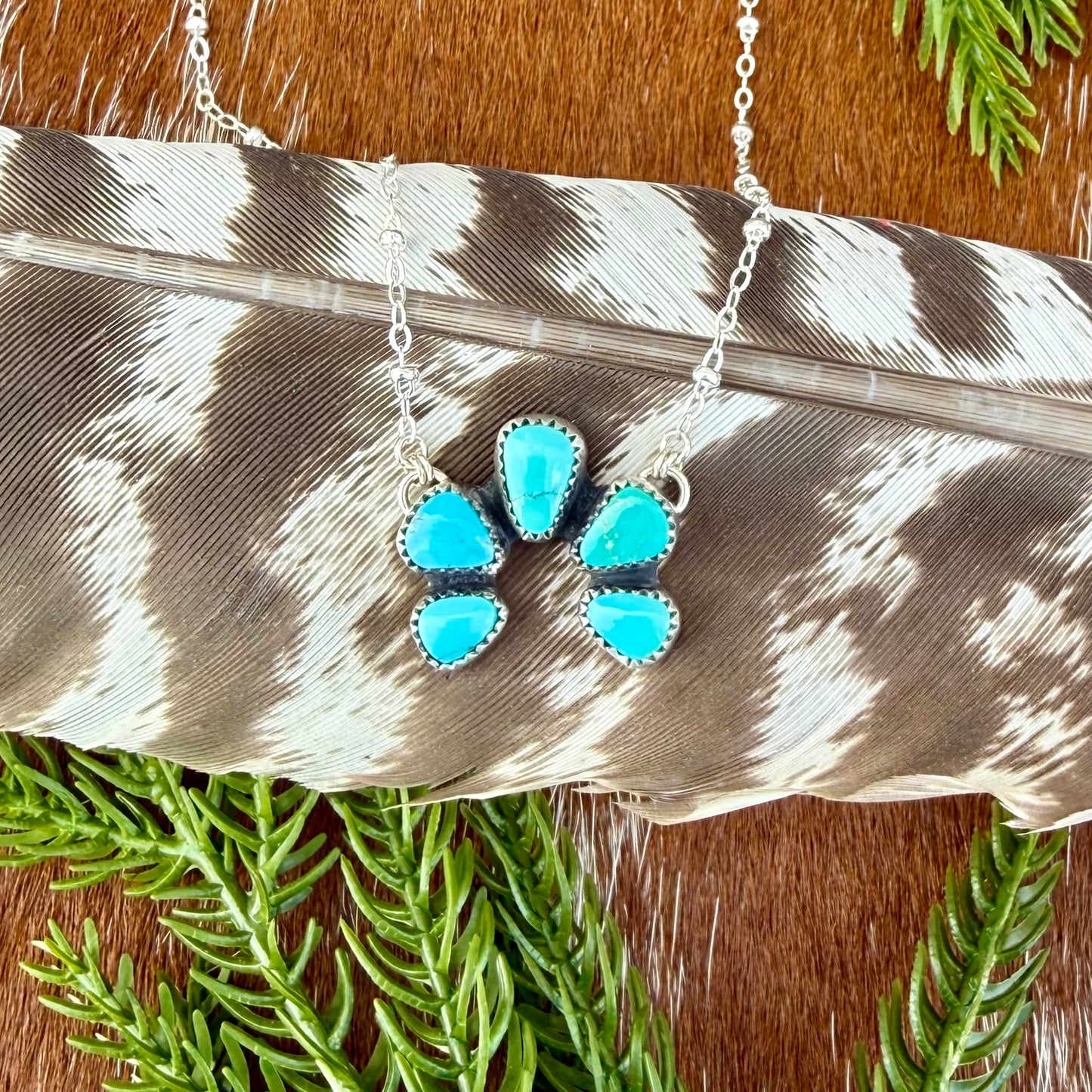 Mini Natural Lone Mountain Turquoise Necklace
