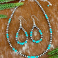 Sterling Silver Pearl 4mm and Kingman Turquoise beaded necklace