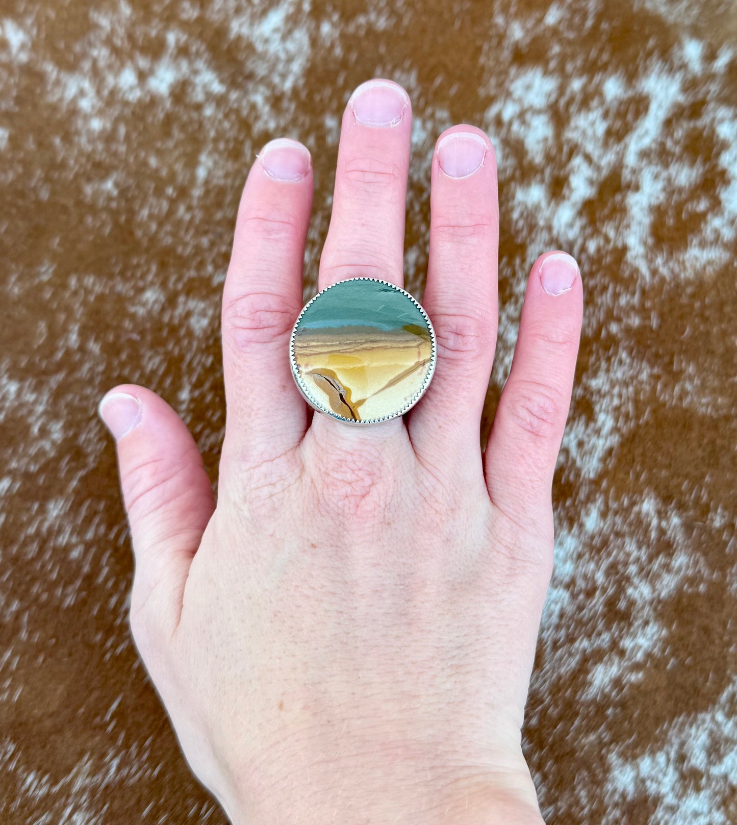 Owyhee Picture Jasper Scarf Slide/Ring