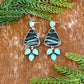Black Buffalo and Kingman Turquoise stud dangle earrings
