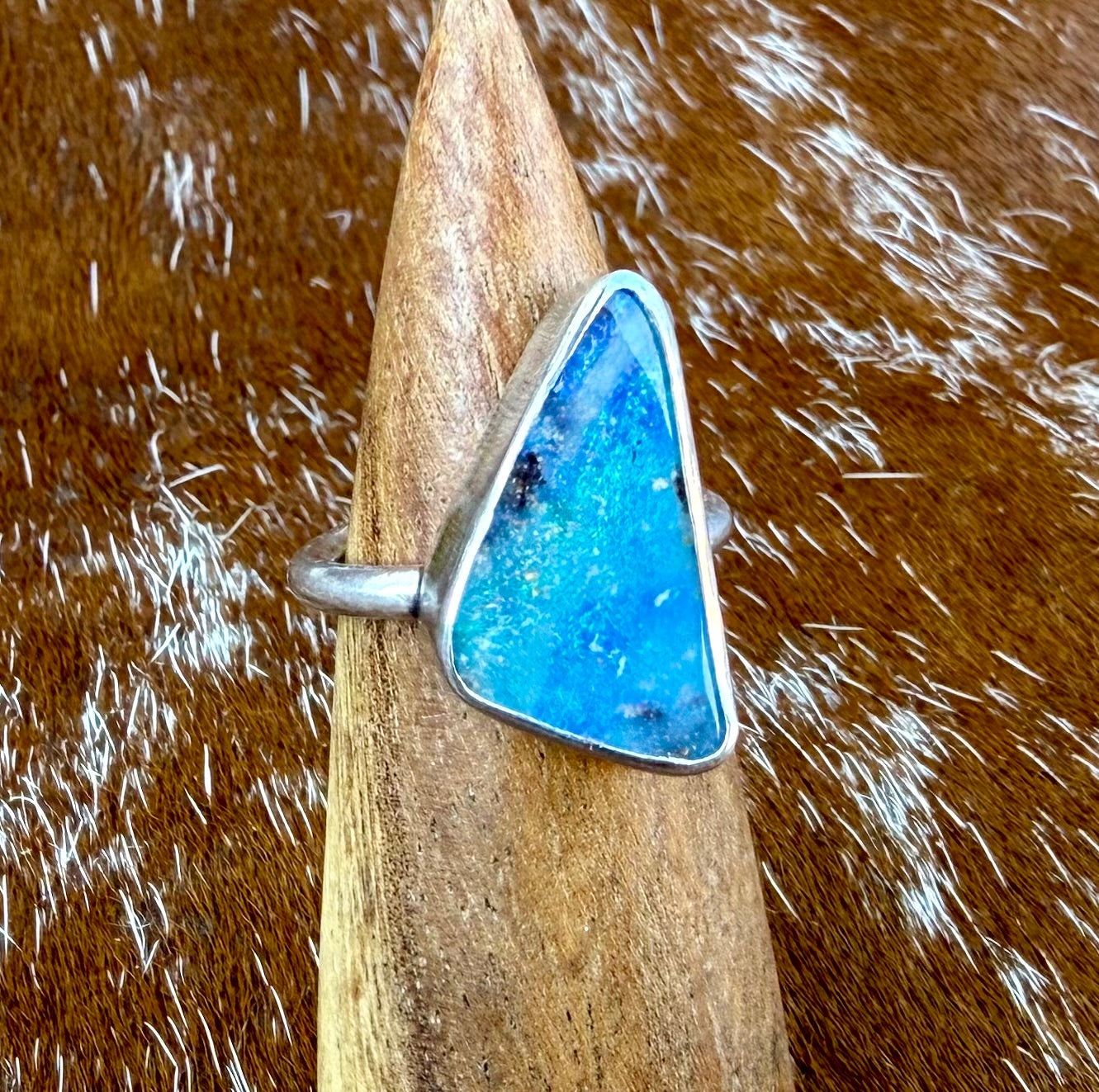 Fine Australian Boulder Opal Ring