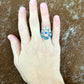Stamped “Cowboy Hat” Mexican Fire Opal Ring