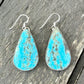 Kingman Turquoise teardrop dangle earrings