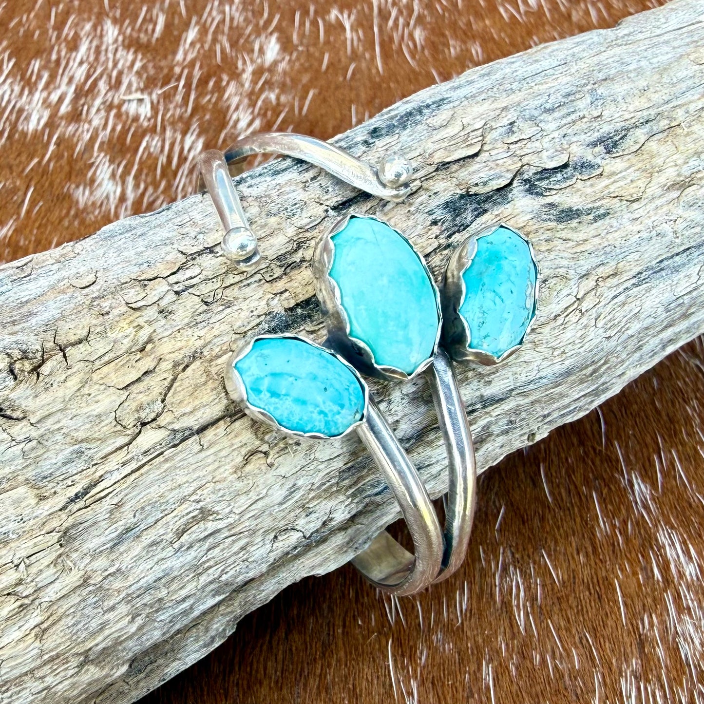 White Water Turquoise wrap cuff bracelet