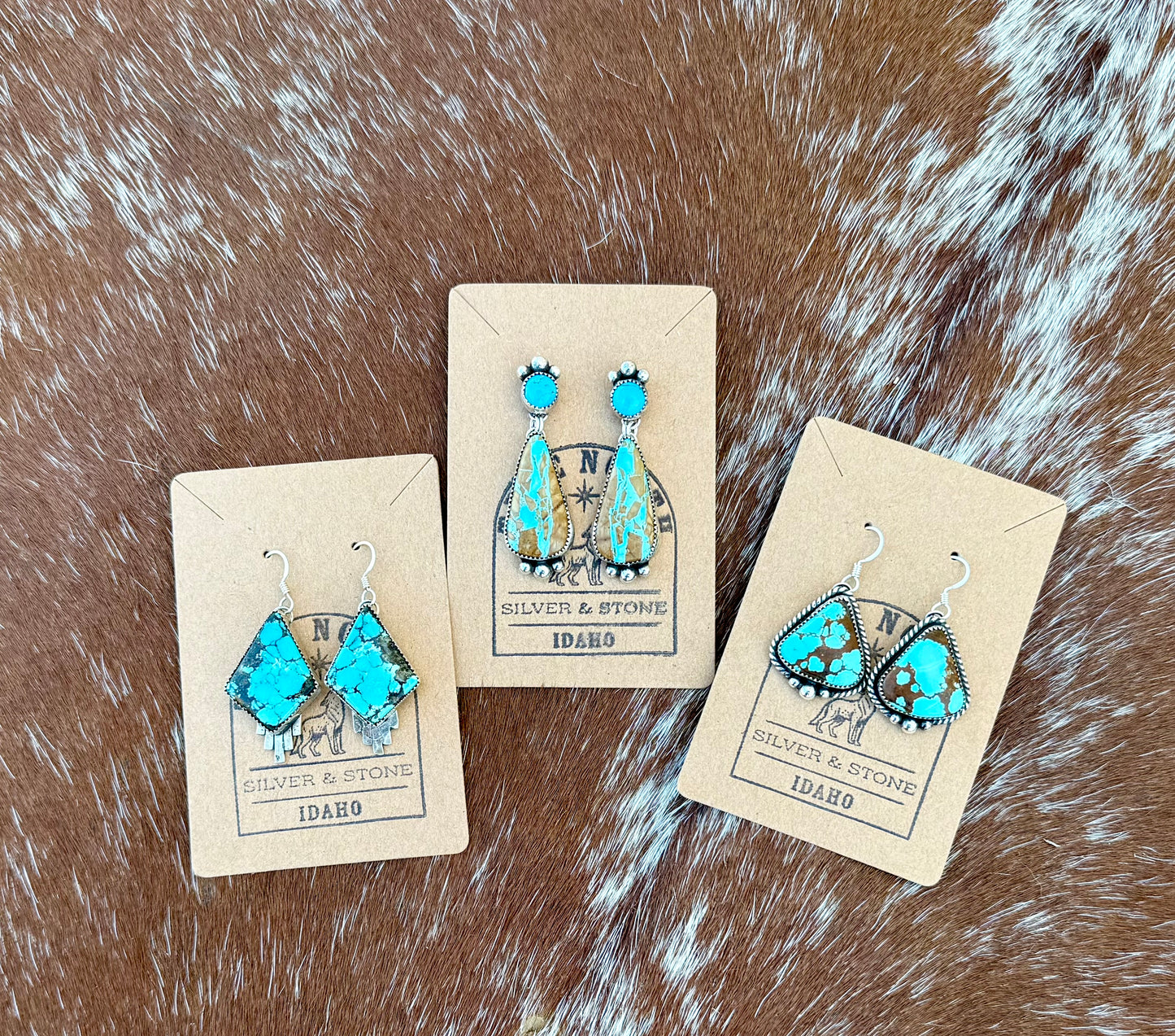 Blue Moon Turquoise diamond drop earrings