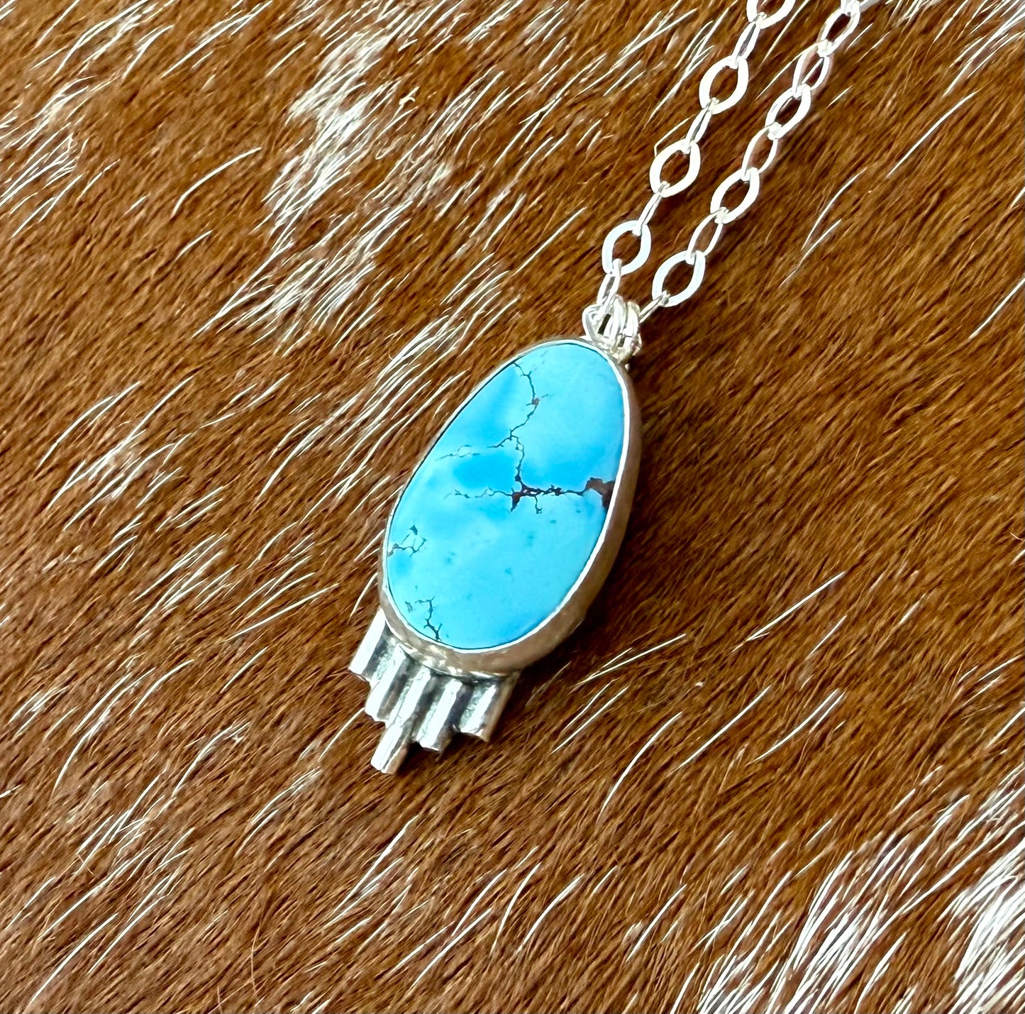 Golden Hills Turquoise Necklace with Silver Flare