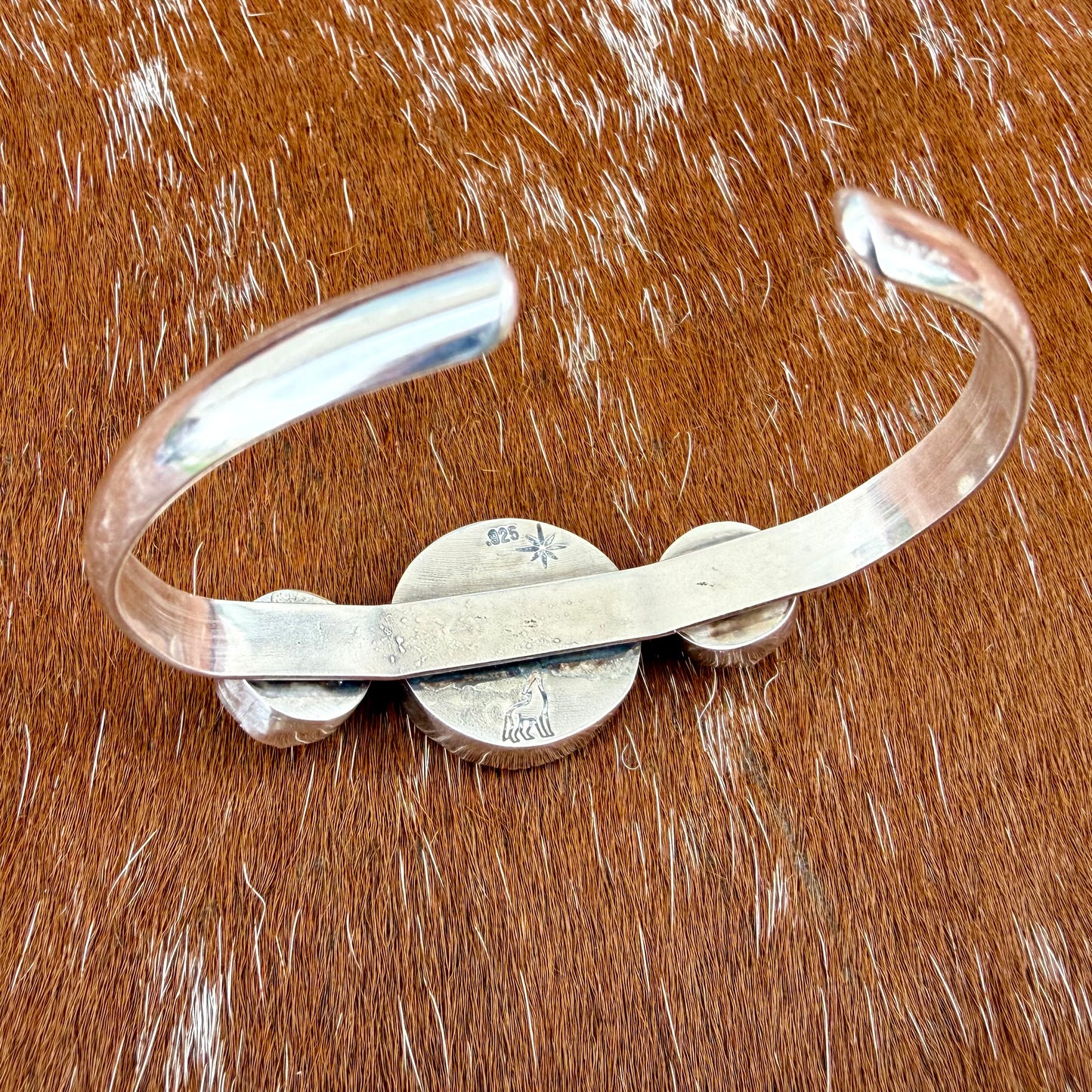 White Buffalo and Kingman Turquoise cuff bracelet