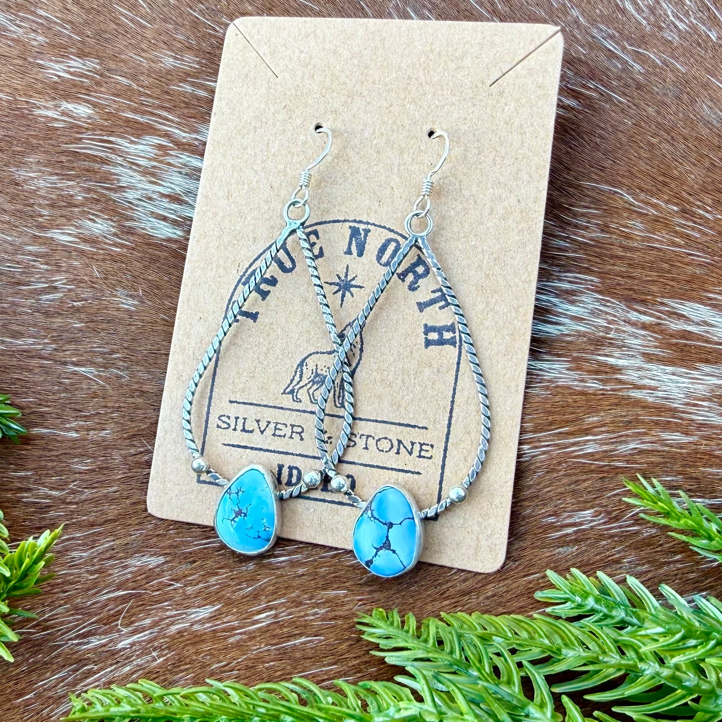 Golden Hills Turquoise teardrop dangle earrings