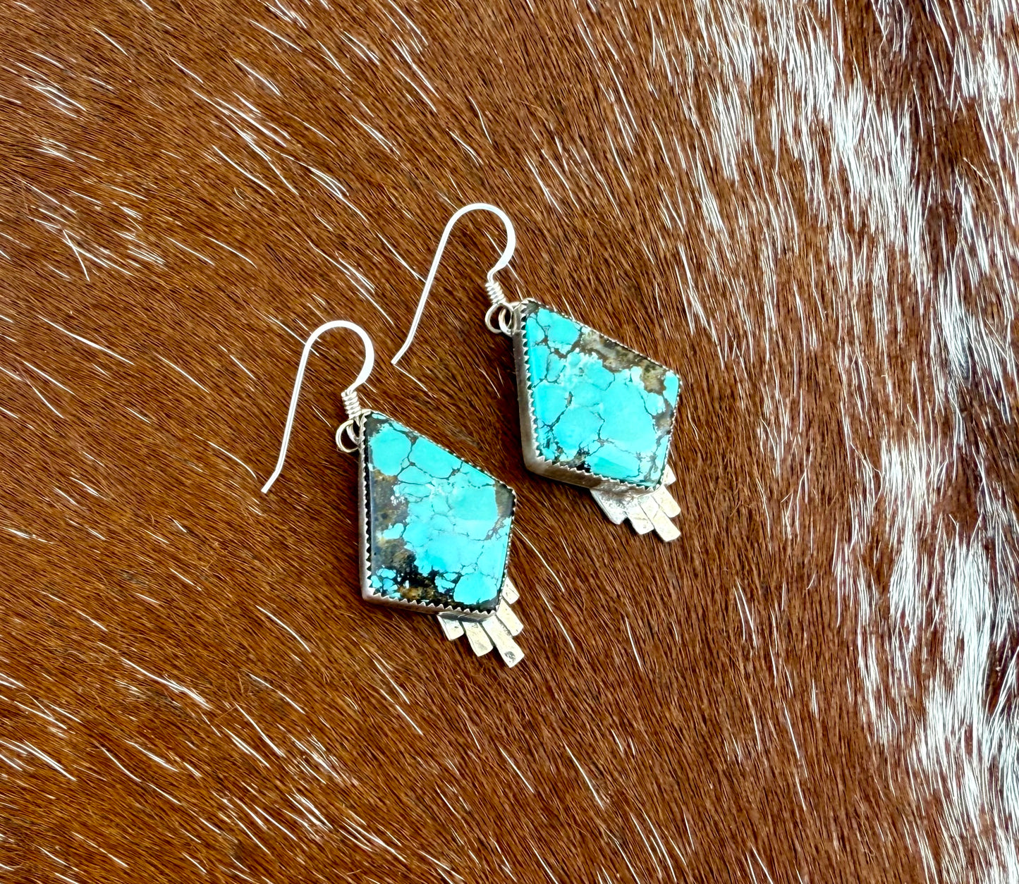 Blue Moon Turquoise diamond drop earrings