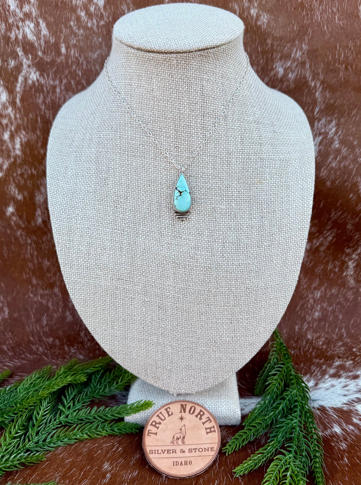 Blue Moon Turquoise Necklace with Silver Flare