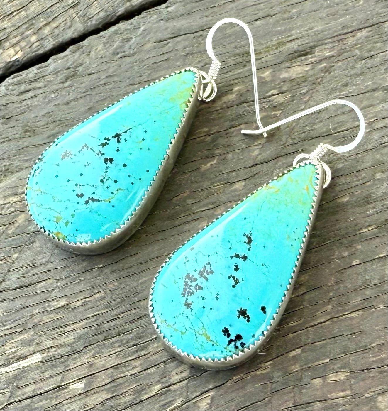 Kingman Turquoise Teardrop Earrings
