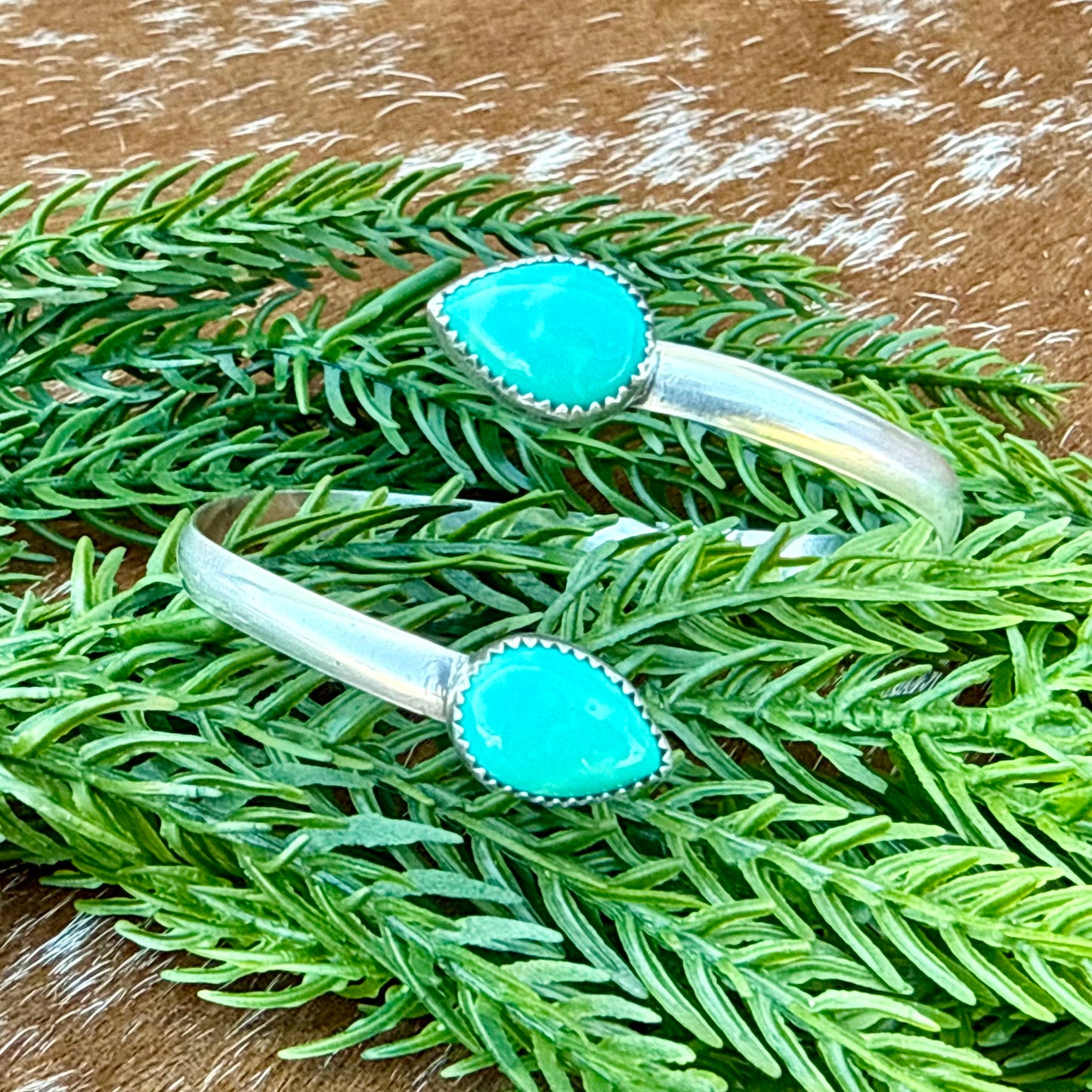 Kingman Turquoise wrap cuff bracelet