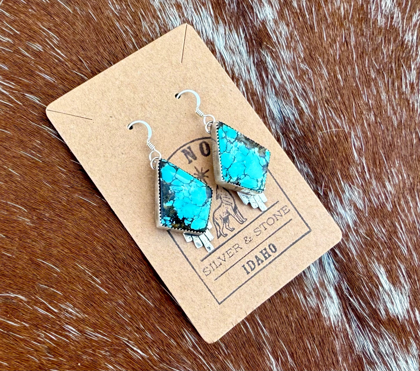 Blue Moon Turquoise diamond drop earrings
