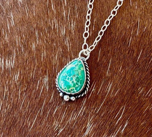 Emerald Valley Turquoise teardrop necklace