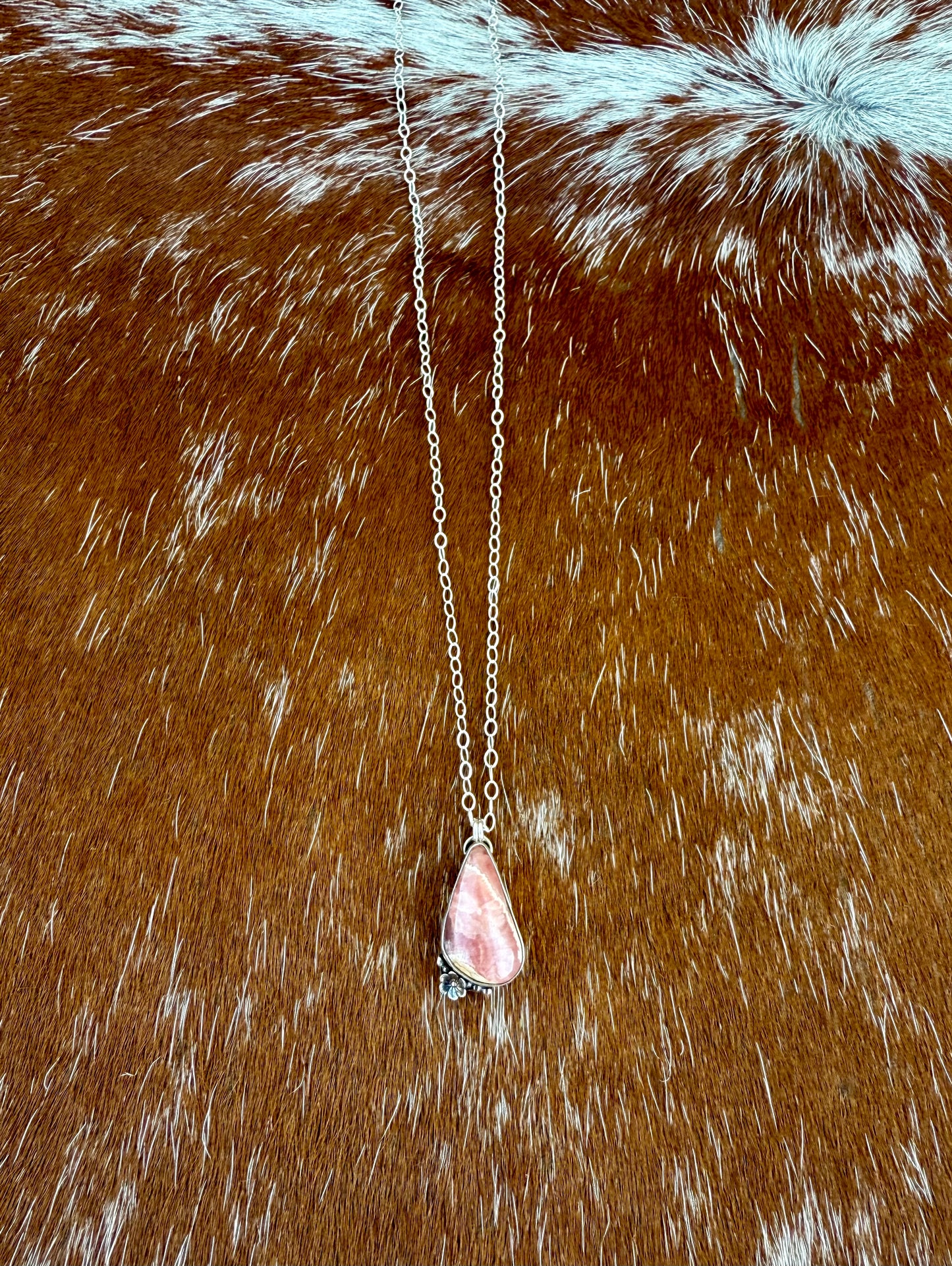Rhodochrosite Flower Necklace