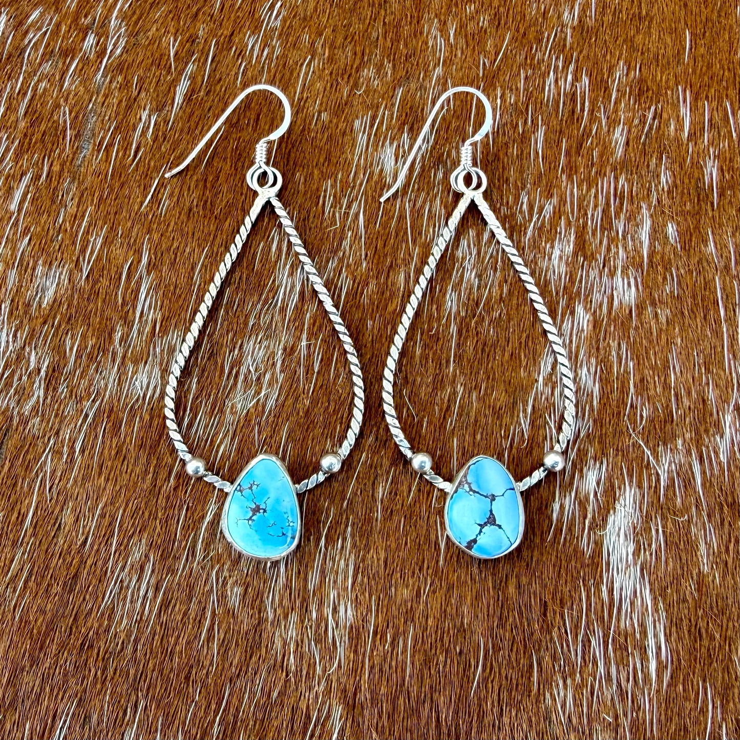 Golden Hills Turquoise teardrop dangle earrings