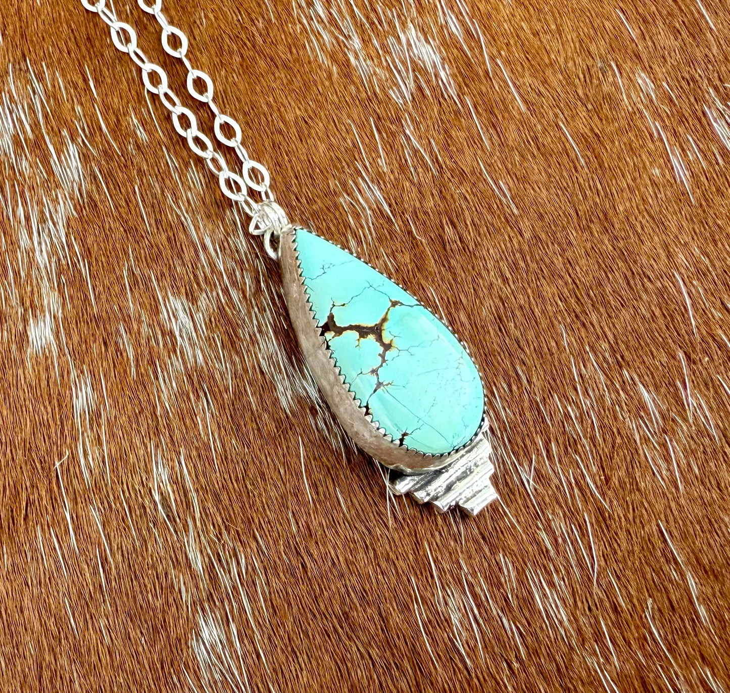Blue Moon Turquoise Necklace with Silver Flare