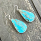 Kingman Turquoise teardrop dangle earrings