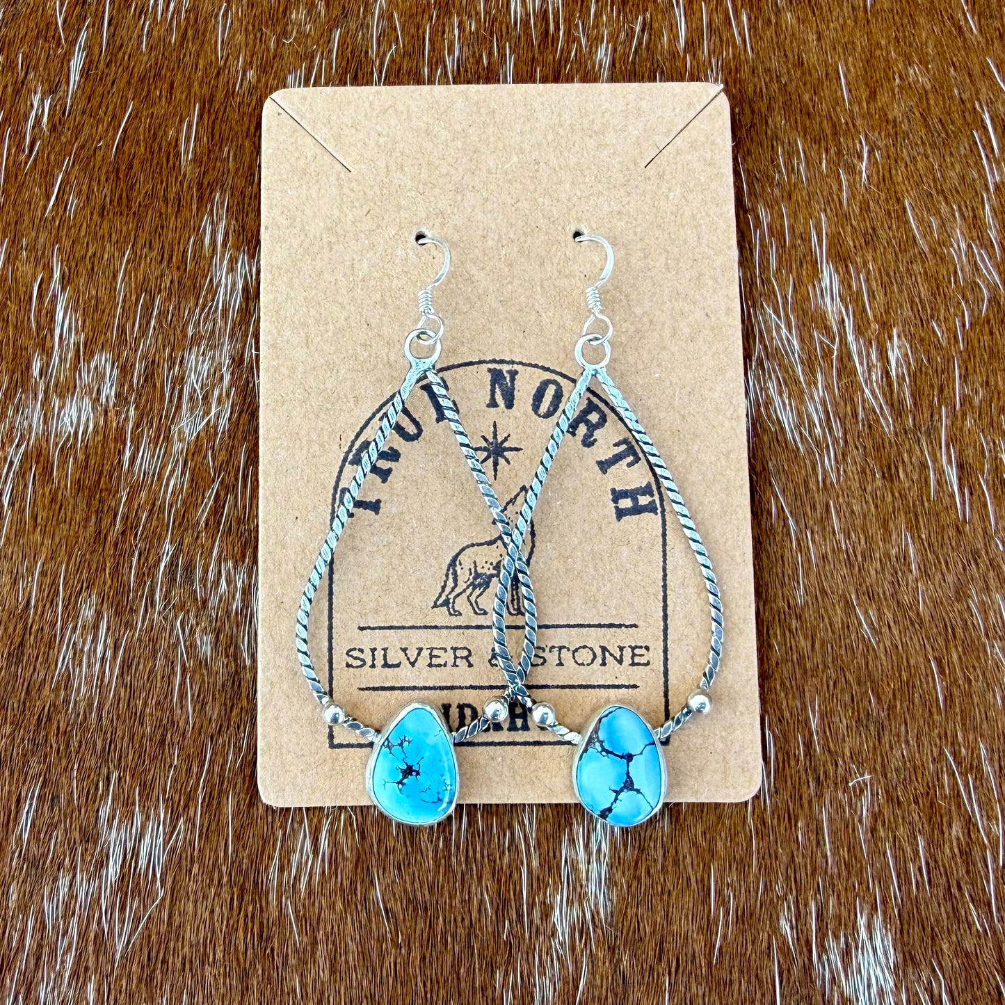 Golden Hills Turquoise teardrop dangle earrings