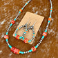 Sterling Silver Pearl 5mm, Kingman Turquoise, Spiny Oyster beaded necklace