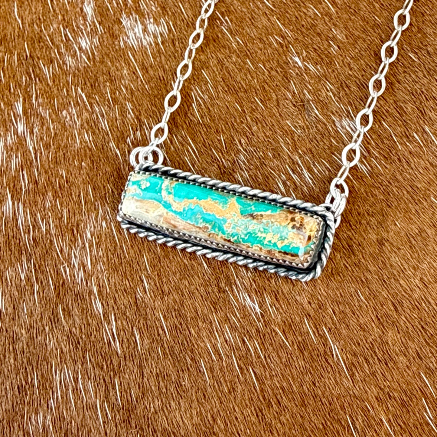 Royston Turquoise bar necklace