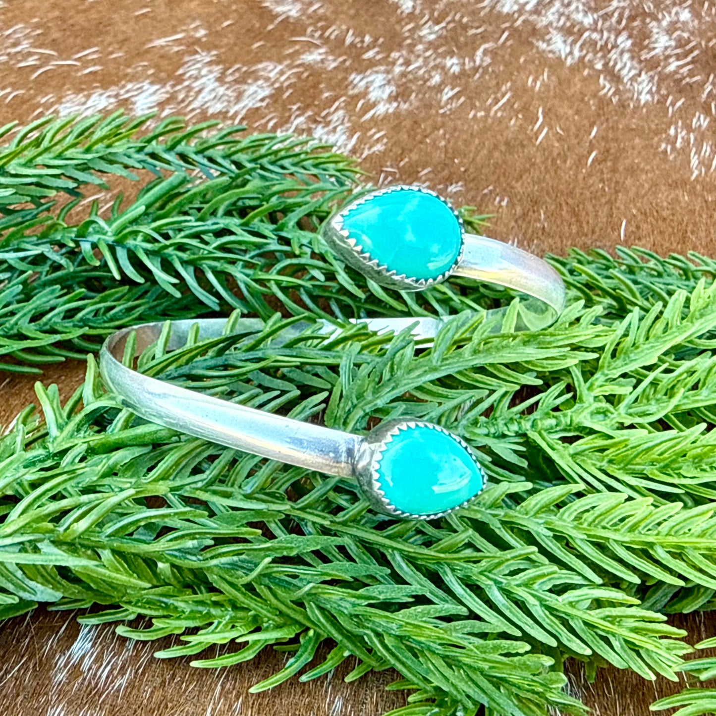 Kingman Turquoise wrap cuff bracelet