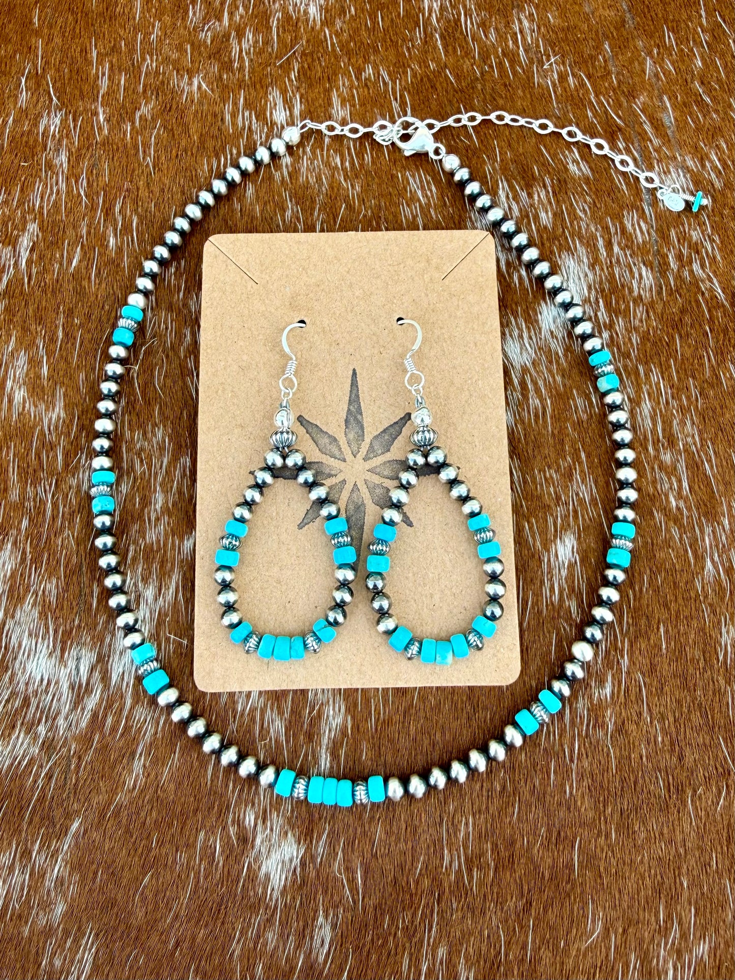 Sterling Silver Pearls 4mm and Kingman Turquoise beads