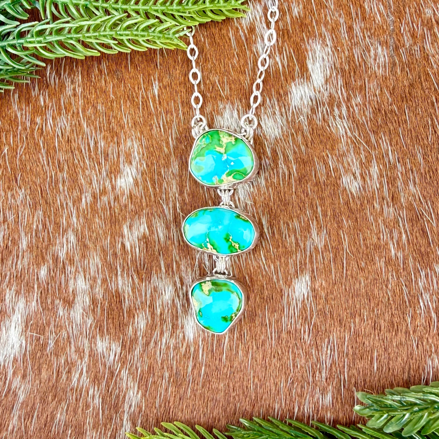 Sonoran Gold triple stone necklace