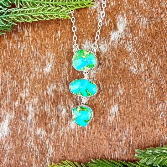 Sonoran Gold triple stone necklace