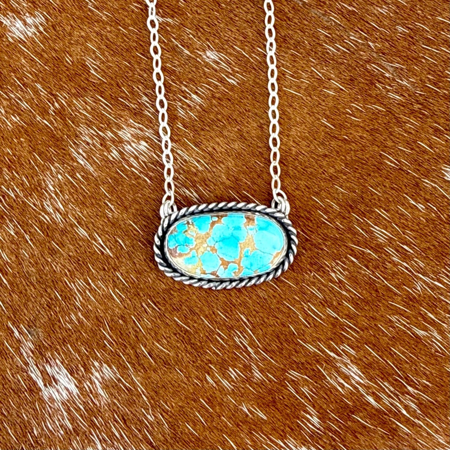 Royston Turquoise oval bar necklace