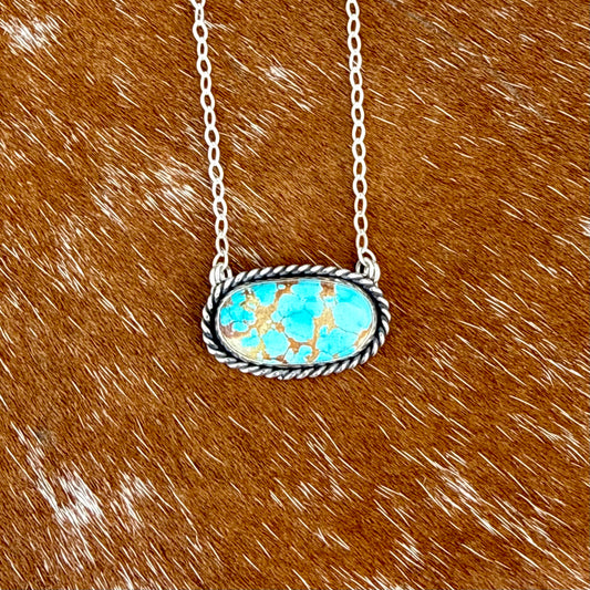 Royston Turquoise oval bar necklace
