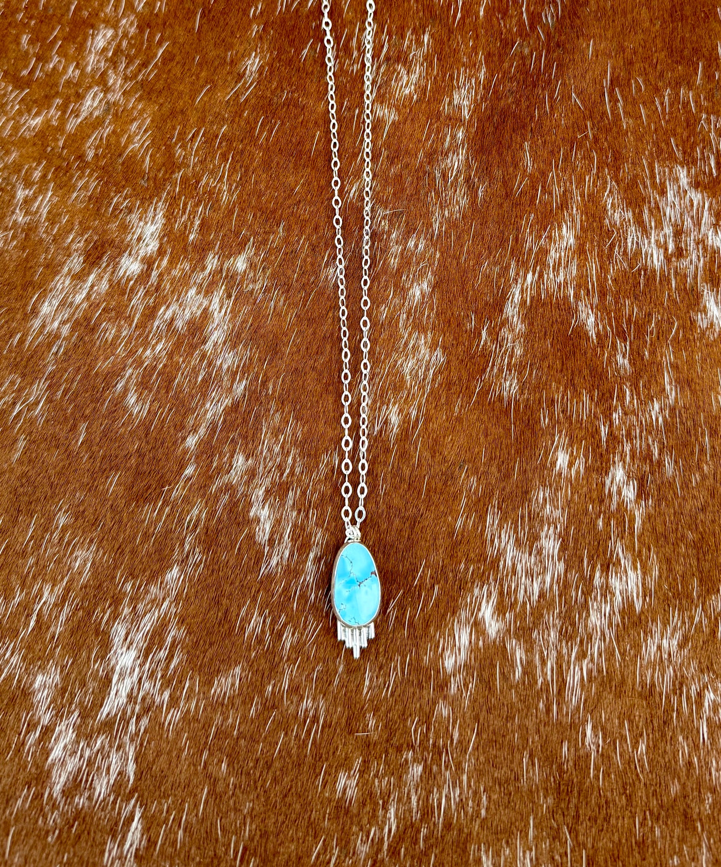 Golden Hills Turquoise Necklace with Silver Flare