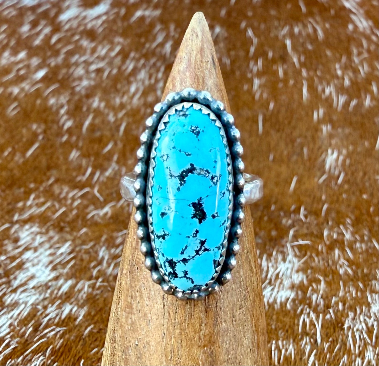Natural Kingman Turquoise Oval Ring