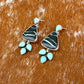 Black Buffalo and Kingman Turquoise stud dangle earrings